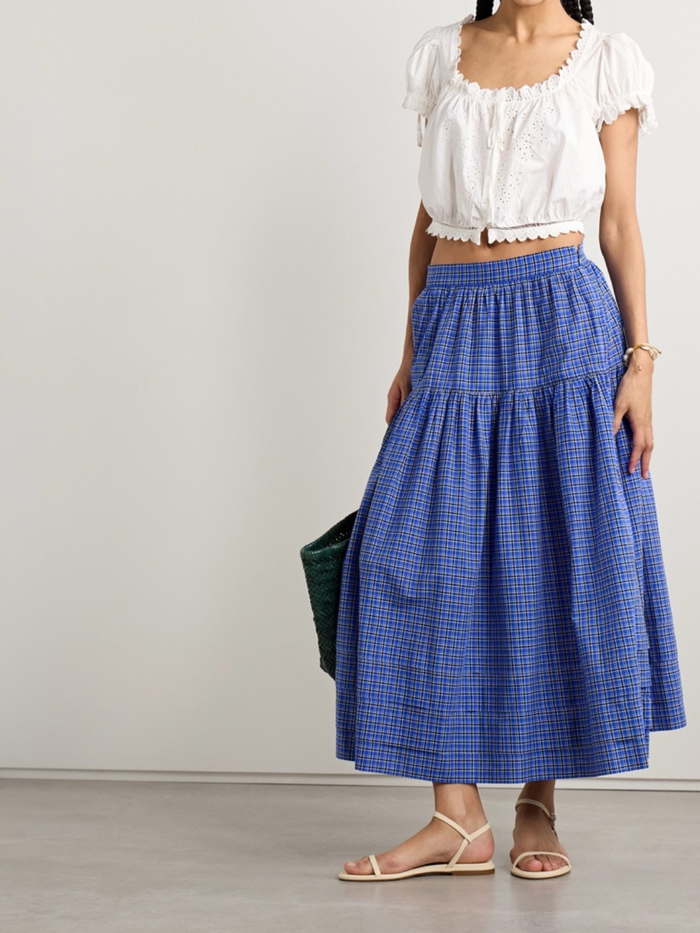 NWT Doen Sebastaine Skirt in Cassis Check